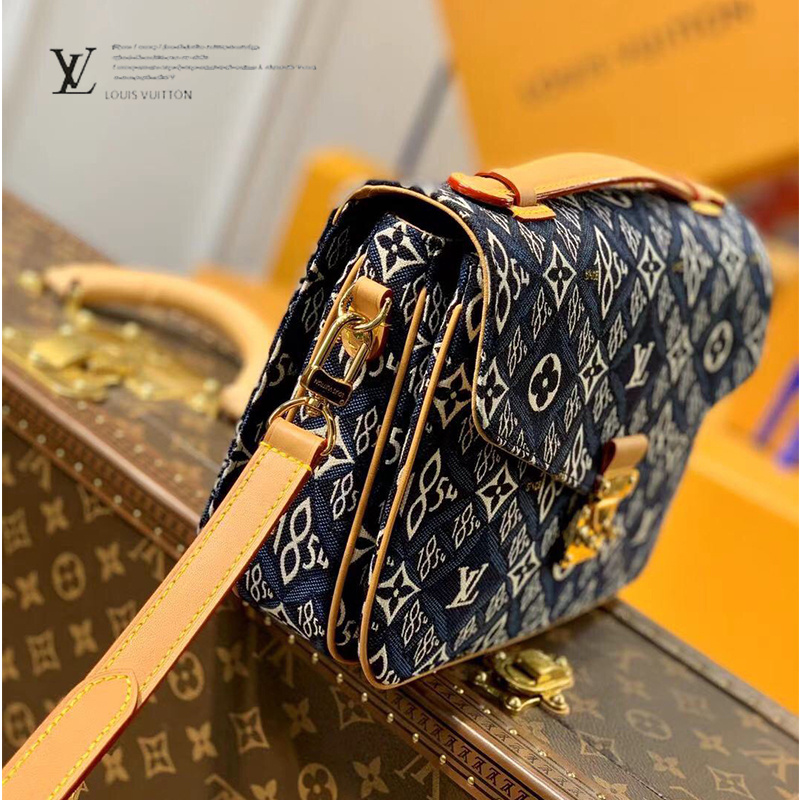 LV 原版皮M57395 藍色牛仔布包1854系列郵差包LV|LV路易威登|台灣LV官方 
