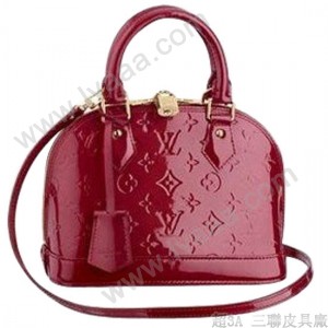 LV M91606-Louis Vuitton 紅色Alma BB壓花漆皮Mini號手提包包