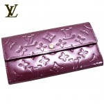 LV M93577紫-紫色漆皮壓紋長款按扣錢夾