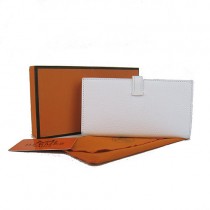 Hermes H005白色荔枝紋長款錢包
