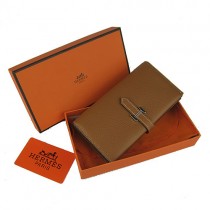Hermes H005淺啡色 牛皮錢夾  顶級质量