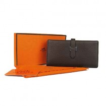 Hermes H005啡色 女士長款錢包 牛皮中長款錢夾