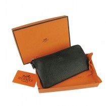 Hermes H010黑色 新款荔枝紋中長款錢包