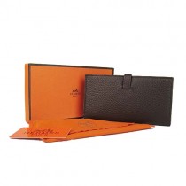 Hermes H005啡色 女士長款錢包 牛皮中長款錢夾