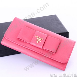 PRADA 1M1132-1 新款蝴蝶结長款錢包