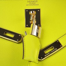 Hermes-6108-6-愛馬仕手提包斜背包 黄色（手掌纹金）