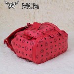 MCM雙肩包 2097-3書包 旅遊背包鉚釘書包玫紅色