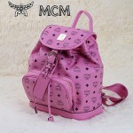 MCM雙肩包 2097-2書包 旅遊背包鉚釘書包粉色
