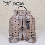 MCM雙肩包 2097-4書包 旅遊背包鉚釘書包米色