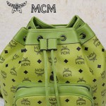 MCM雙肩包 2097-1書包 旅遊背包鉚釘書包草綠色