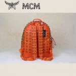 MCM雙肩背包女包休閑背包人氣潮包口袋鉚釘個性包
