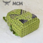 MCM 雙肩包 M字釘 男女雙肩背包草綠