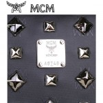 限量版MCM  全鉚釘黑色浮雕logo 滿天星背包 男女包 旅行包