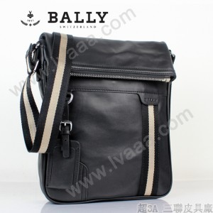 BALLY 0066-1牛皮男公文包斜跨男包黑色