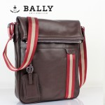 BALLY 0066牛皮男公文包斜跨男包咖啡色