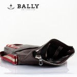 BALLY 0066牛皮男公文包斜跨男包咖啡色