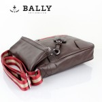 BALLY 0066牛皮男公文包斜跨男包咖啡色