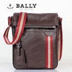 BALLY 0066牛皮男公文包斜跨男包咖啡色