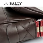 BALLY 0066牛皮男公文包斜跨男包咖啡色