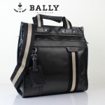 新款BAlly0074-1 休閑男款牛皮斜跨單肩手提男包黑色
