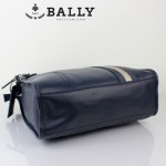 新款BAlly0074-2 休閑男款牛皮斜跨單肩手提男包藍色