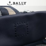 新款BAlly0074-2 休閑男款牛皮斜跨單肩手提男包藍色