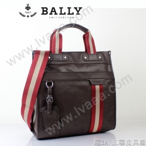 新款BAlly0074 休閑男款牛皮斜跨單肩手提男包咖啡色