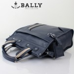 新款BAlly0074-2 休閑男款牛皮斜跨單肩手提男包藍色