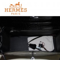 HERMES 1273 秋冬新款人氣時尚女包鱷魚皮黑色