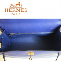 HERMES 6108-23  新款時尚爆款人氣深藍色女士掌紋包金扣