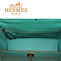 HERMES 6108-28 秋冬時尚新款女士湖水綠金扣單肩包