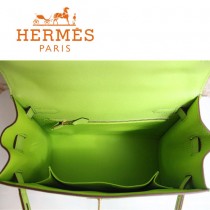 HERMES 6108-24  秋冬新款時尚女士草綠色掌紋包金扣手提包