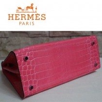 HERMES 1280 秋冬人氣新款可愛女士西瓜紅銀扣手提包