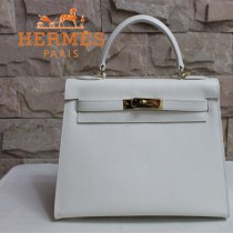 HERMES 6108-21 秋冬時尚新款掌紋包白色金扣手提包