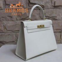 HERMES 6108-21 秋冬時尚新款掌紋包白色金扣手提包