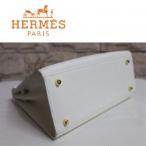 HERMES 6108-21 秋冬時尚新款掌紋包白色金扣手提包