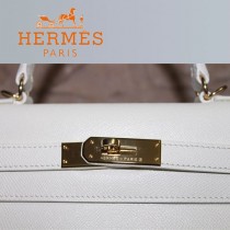 HERMES 6108-21 秋冬時尚新款掌紋包白色金扣手提包