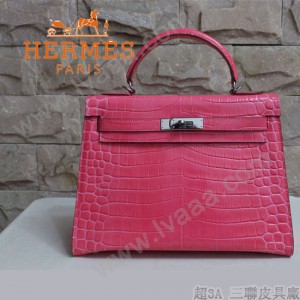 HERMES 1280 秋冬人氣新款可愛女士西瓜紅銀扣手提包