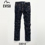 EVISU E6018 陳冠希牛仔褲 嘻哈風格印花油漆修身男裝直筒牛仔褲