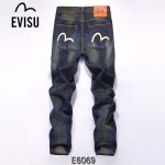 EVISU E6069-01 新款陳冠希同款複古懷舊韓版直筒男士牛仔褲子