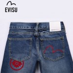 EVISU EQ001-01 新款韓版陳冠希直筒長褲 HIPHOP嘻哈福神牛仔褲 水洗褲