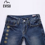 EVISU EQ001-01 新款韓版陳冠希直筒長褲 HIPHOP嘻哈福神牛仔褲 水洗褲
