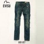 EVISU U8187-01 新款嘻哈牛仔褲水洗破洞街頭明星陳冠希同款