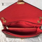LV M41203 新款女士咖啡色PALLAS CHAIN系列鏈條晚宴包信封包