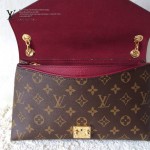 LV M41200 新款女士棗紅色PALLAS CHAIN系列鏈條晚宴包信封包