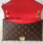 LV M41201 新款女士紅色PALLAS CHAIN系列鏈條晚宴包信封包