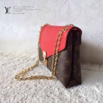 LV M41203 新款女士咖啡色PALLAS CHAIN系列鏈條晚宴包信封包