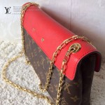LV M41201 新款女士紅色PALLAS CHAIN系列鏈條晚宴包信封包