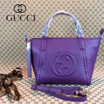 GUCCI 369176-10 古馳新款女士紫色全皮單肩手提包