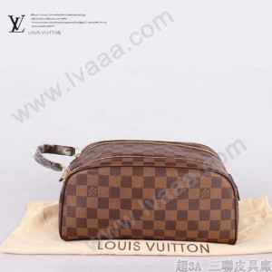 LV N47528 新款休閒咖啡棋盤格男女款通用包手拿包化妝包
